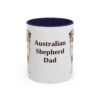 11oz Australian Shepherd Dog Dad Mug, Navy, front view