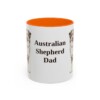 11oz Australian Shepherd Dog Dad Mug, Orange, front view