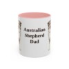 11oz Australian Shepherd Dog Dad Mug, Pink, front view