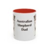 11oz Australian Shepherd Dog Dad Mug, Red, front view
