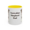 11oz Australian Shepherd Dog Dad Mug, Yellow, front view