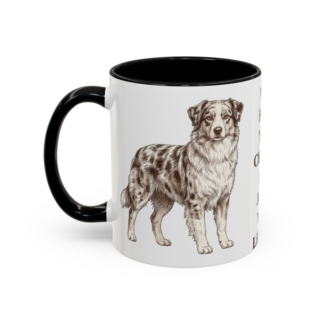 11oz-australian-shepherd-mug-humor-black-left 11oz Funny Australian Shepherd Mug, Black, left side view