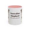 11oz Australian Shepherd Latin Mug, Pink, front view