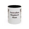 11oz Australian Shepherd Dog Mom Mug, Black, front view