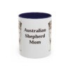 11oz Australian Shepherd Dog Mom Mug, Navy, front view
