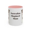 11oz Australian Shepherd Dog Mom Mug, Pink, front view