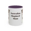 11oz Australian Shepherd Dog Mom Mug, Purple, front view