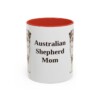 11oz Australian Shepherd Dog Mom Mug, Red, front view
