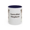 11oz Australian Shepherd Mug, Navy, front view