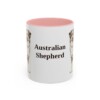 11oz Australian Shepherd Mug, Pink, front view