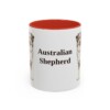 11oz Australian Shepherd Mug, Red, front view