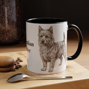 11oz Australian Terrier Mug, Black, lifestyle photo