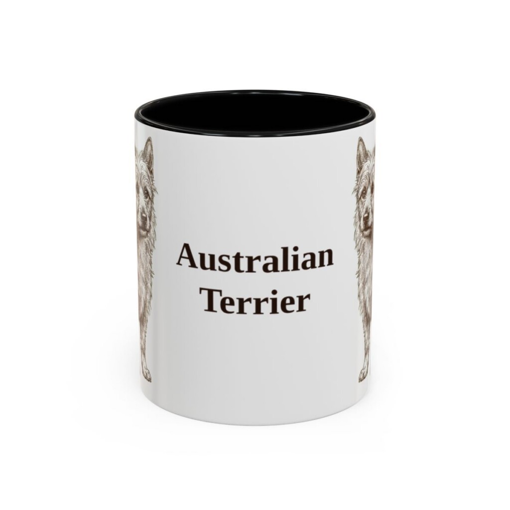 11oz Australian Terrier Mug, Black, front view