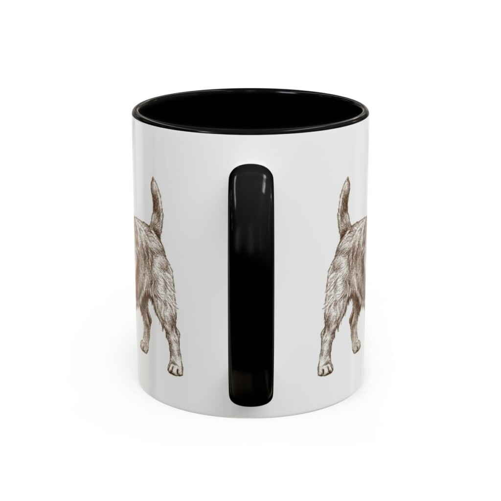11oz Australian Terrier Dog Dad Mug, Black, back view