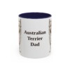 11oz Australian Terrier Dog Dad Mug, Navy, front view