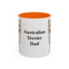 11oz Australian Terrier Dog Dad Mug, Orange, front view