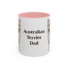 11oz Australian Terrier Dog Dad Mug, Pink, front view
