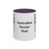11oz Australian Terrier Dog Dad Mug, Purple, front view