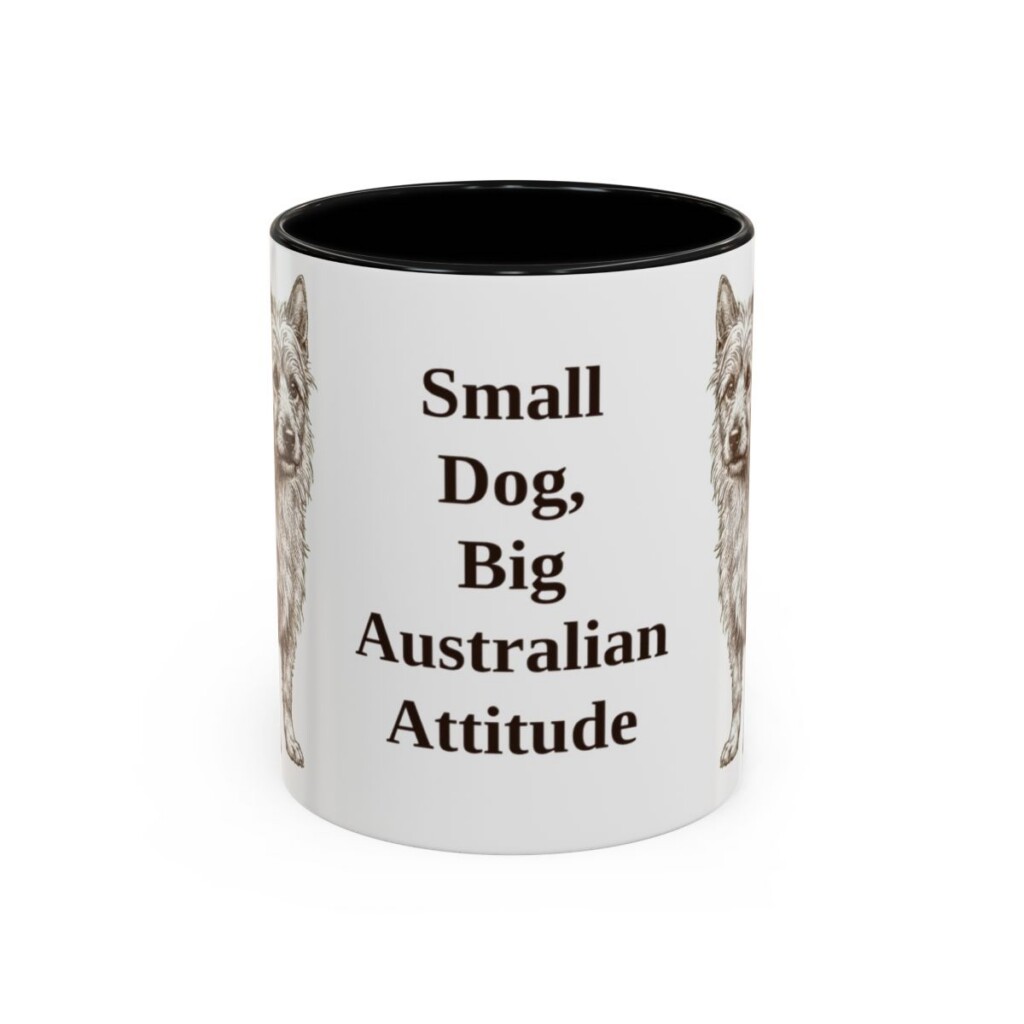 11oz Funny Australian Terrier Mug, Black, front view