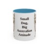 11oz Funny Australian Terrier Mug, Light Blue, front view