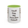 11oz Funny Australian Terrier Mug, Light Green, front view