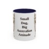 11oz Funny Australian Terrier Mug, Navy, front view