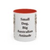 11oz Funny Australian Terrier Mug, Red, front view