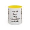 11oz Funny Australian Terrier Mug, Yellow, front view