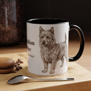 11oz Australian Terrier Latin Mug, Black, lifestyle photo