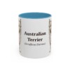 11oz Australian Terrier Latin Mug, Light Blue, front view