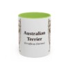 11oz Australian Terrier Latin Mug, Light Green, front view