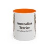 11oz Australian Terrier Latin Mug, Orange, front view