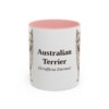 11oz Australian Terrier Latin Mug, Pink, front view