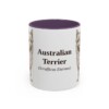 11oz Australian Terrier Latin Mug, Purple, front view