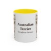 11oz Australian Terrier Latin Mug, Yellow, front view