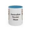 11oz Australian Terrier Dog Mom Mug, Light Blue, front view