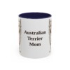 11oz Australian Terrier Dog Mom Mug, Navy, front view
