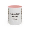 11oz Australian Terrier Dog Mom Mug, Pink, front view