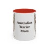 11oz Australian Terrier Dog Mom Mug, Red, front view