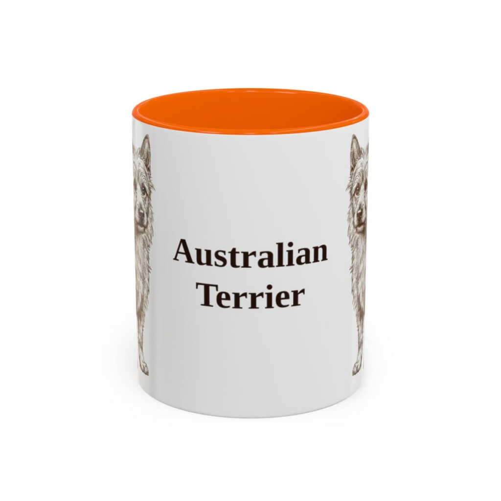 11oz Australian Terrier Mug, Orange, front view