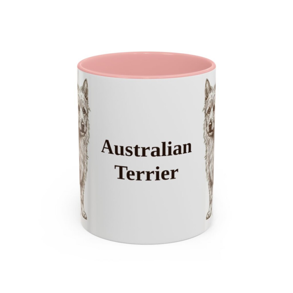 11oz Australian Terrier Mug, Pink, front view