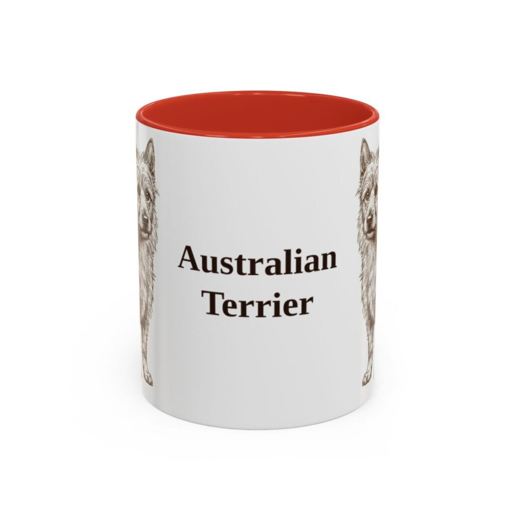 11oz Australian Terrier Mug, Red, front view