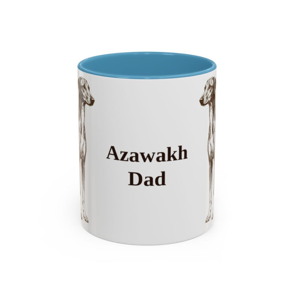 11oz Azawakh Dog Dad Mug, Light Blue, front view