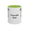 11oz Azawakh Dog Dad Mug, Light Green, front view