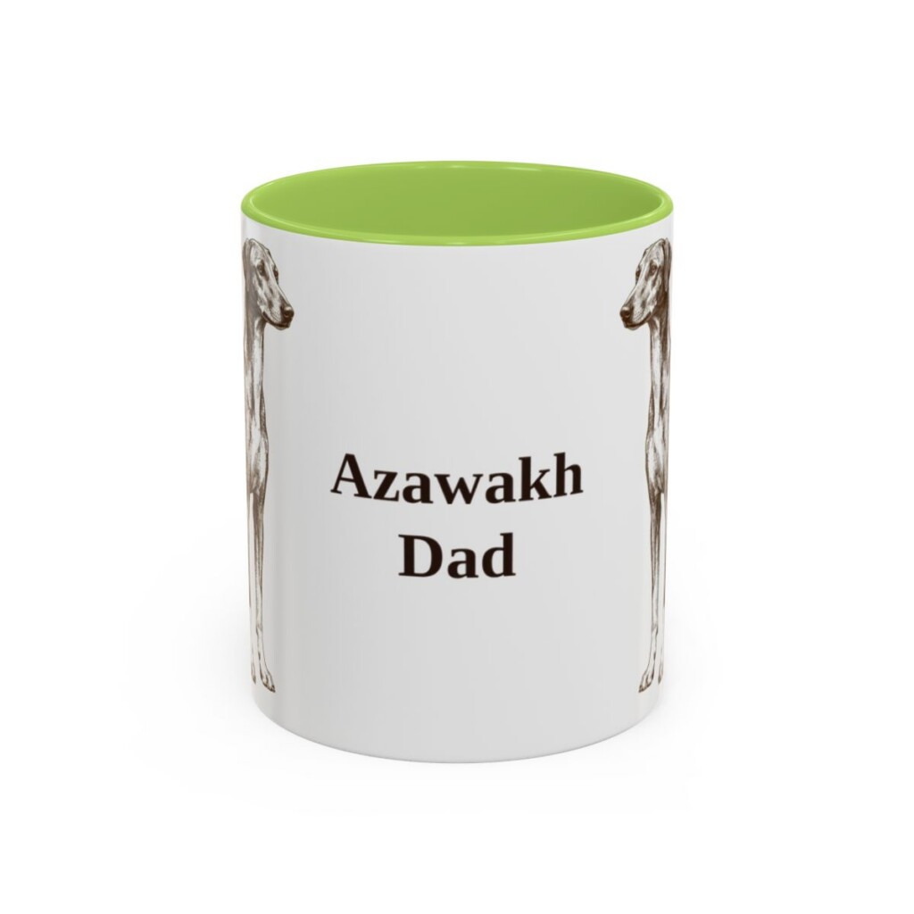 11oz Azawakh Dog Dad Mug, Light Green, front view