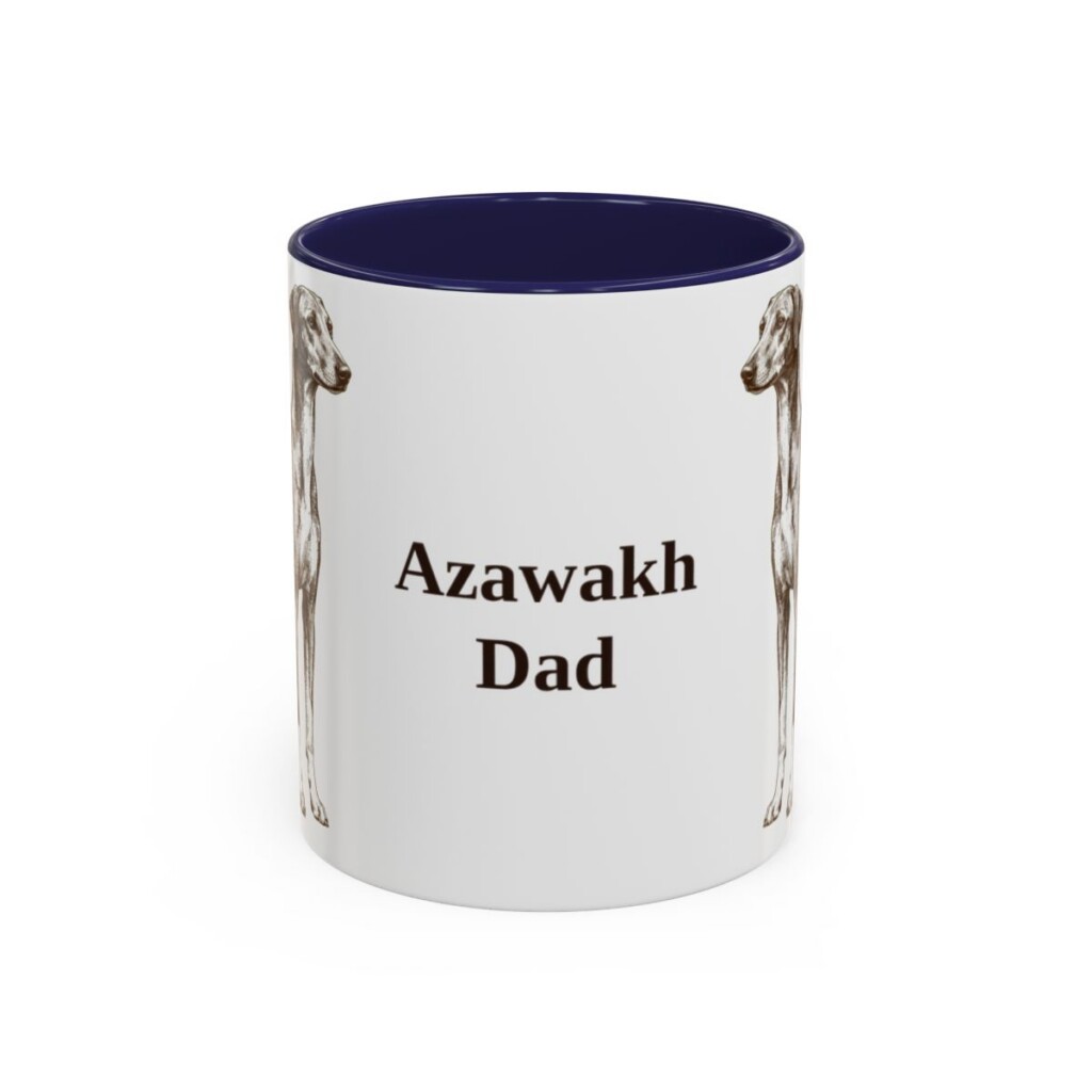 11oz Azawakh Dog Dad Mug, Navy, front view