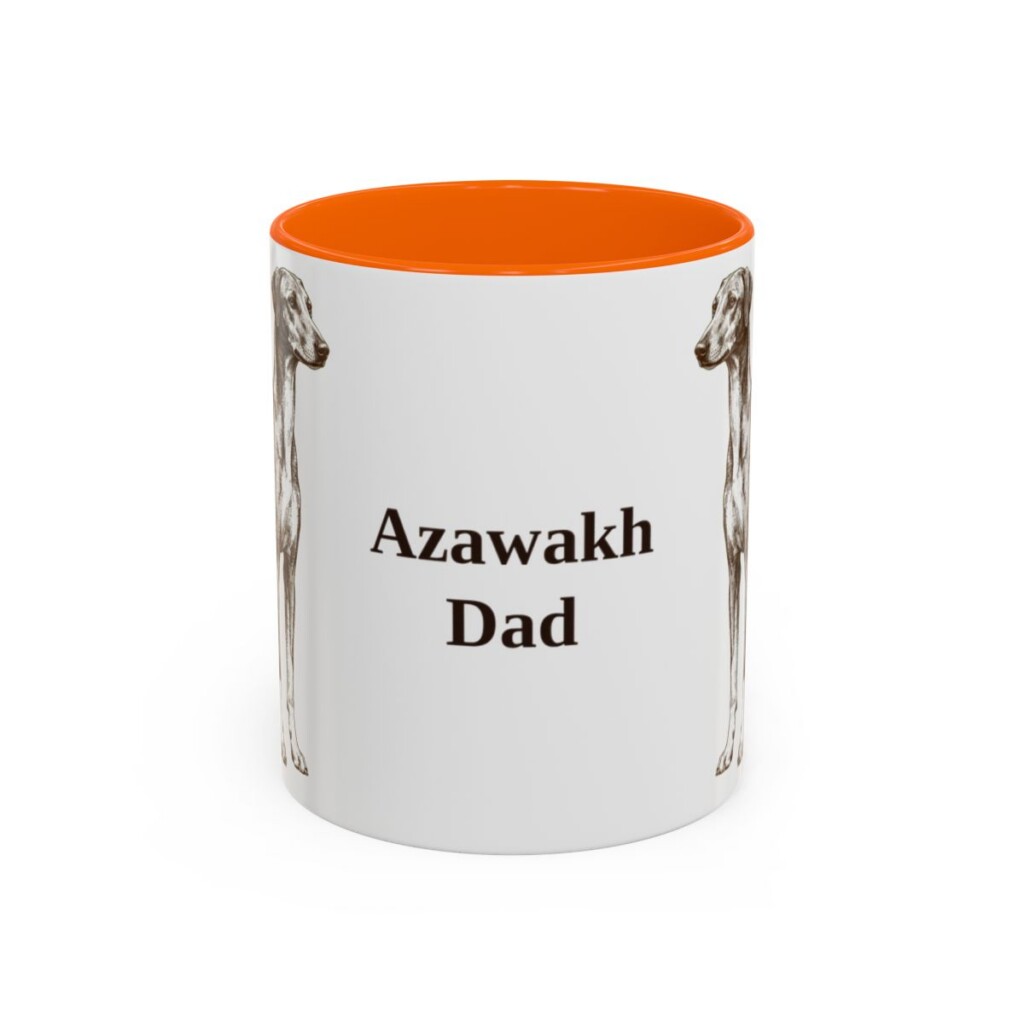 11oz Azawakh Dog Dad Mug, Orange, front view