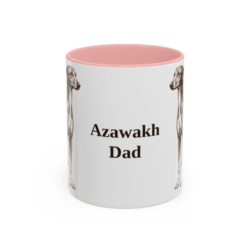 11oz Azawakh Dog Dad Mug, Pink, front view