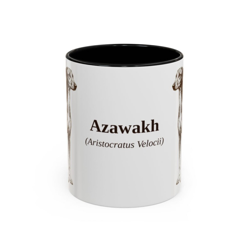 11oz Azawakh Latin Mug, Black, front view
