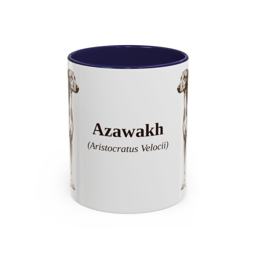 11oz Azawakh Latin Mug, Navy, front view
